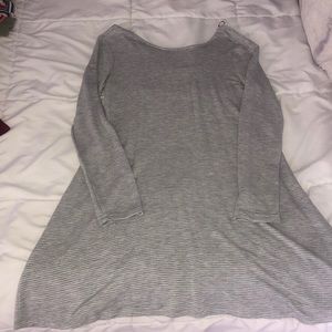 Grey and white stripped dress